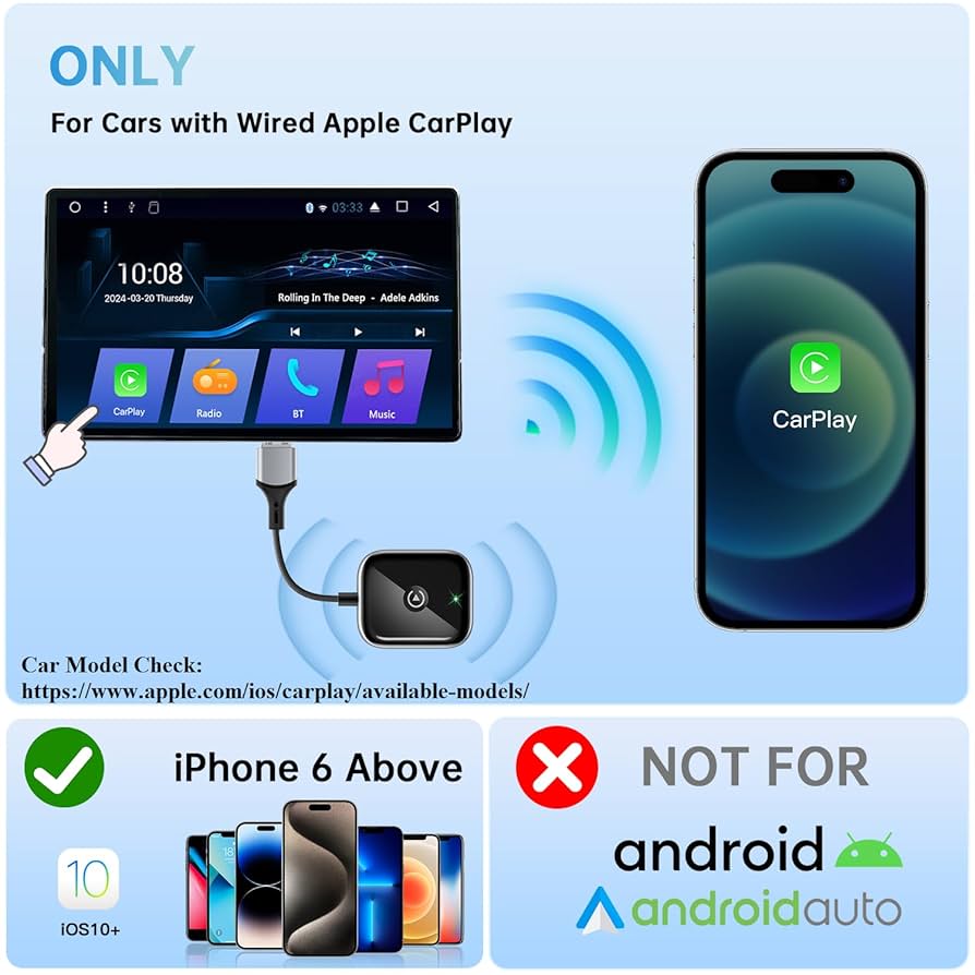 Amazon.com: Wireless CarPlay Adapter for Apple CarPlay, Easy